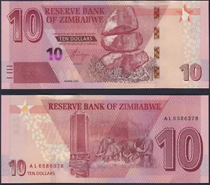 ZIMBABWE 10 DOLLARS 2020 UNC AL,BUILDING OF THE RESERVE BAK OF SIMBABWE,AND AFRI - Bild 1 von 1