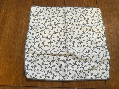 IKEA Pillow Cover 20x20 gray & white vine on front grain stripe back Lungort - Image 1 of 4