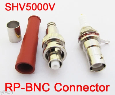5 sets SHV 5000V RP BNC Male + Female High Voltage Power Audio Connector for RG6 - Image 1 of 4