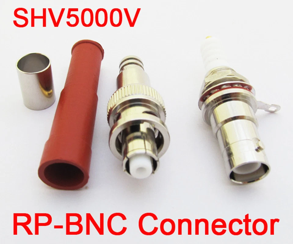 1 Set SHV 5000V RP BNC Male + Female High Voltage Power Audio Connector for RG6 - Image 1 of 4