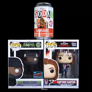 Funko Pop Nick Fury 1115 NYCC Sticker Captain Carter 1033 Marvel Secret Invasion - Picture 1 of 20