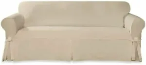 Sure Fit® Twill SOFA Slipcover  IVORY one piece washable couch cotton twill F - Picture 1 of 2