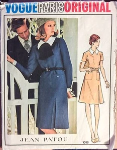 Vogue Paris Original Designer Jean Patou 1018 Sz 8 UNCUT Dress Sewing Pattern - Picture 1 of 1
