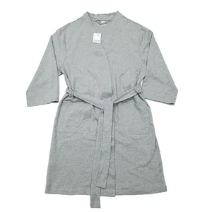 U2SKIIN Stretch Jersey Robe Womens 8-12 Gray Lightweight Cotton 3/4 Sleeves New - Picture 1 of 9