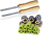 Vegetable Coring Kitchen Tool Stainless Steel Blade Wood Handle Corer, 2-Count