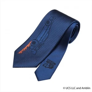BACK TO THE FUTURE 40th Anniversary DeLorean Tie Necktie Grid Pattern Navy Japan - Picture 1 of 6