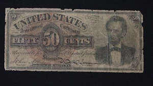 1863 50¢ Cent Fourth Issue Fractional Currency Lincoln Portrait Civil War Era US - Picture 1 of 2