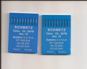 SCHMETZ Sewing Machine Needles Canu 03:36FB Nm 70 (20) Pcs Made In Germany NEW - Picture 1 of 2