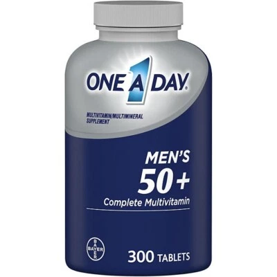 One A Day Hombre 50+ Multivitamínico 300 Comprimidos – Corazón, Ojos, Hueso, Apoyo Inmunológico Foto 1 de 4