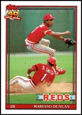 1991 Topps #13 Mariano Duncan Baseball Cincinnati Reds 