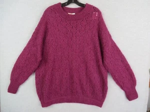 New Zealand Mohair Craft Womens Sweater 3XL Red Angora Long Sleeve Pullover VTG - Picture 1 of 11