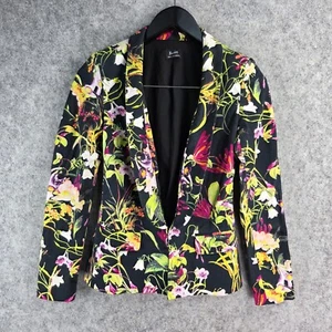 Bardot Jacket Womens 6 Black Floral Blazer Office Business Work 12171 - Picture 1 of 10
