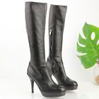Yves Saint Laurent Ysl Women's Boot Size 36 6 Tall Platform Heels Black Leather