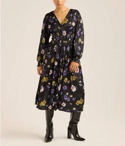 Scoop Women's & Women's Plus V Neck Plissé Midi Dress, Size: XXL(20) - Picture 1 of 4