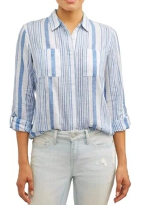 Alexander Jordan Women's Linen Blend Button Down Medium - Picture 1 of 4