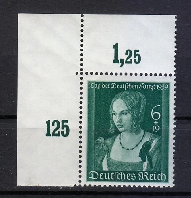 Alemania 1939 MNH Mi 700 Sc B145 Mujer veneciana, por Albrecht Durer/Arte/Esquina ** Foto 1 de 2