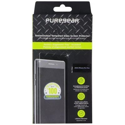 PureGear Steel 360 Tempered Glass Screen Protector for Apple iPhone 16 Pro Max - Image 1 of 2