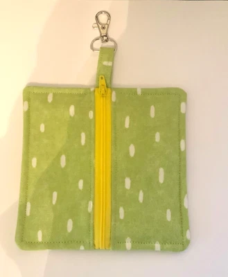Bolso con cremallera totalmente forrado hecho a mano para llaves/tarjetas/efectivo/misceláneo 5,5" x 5,5" Foto 1 de 3