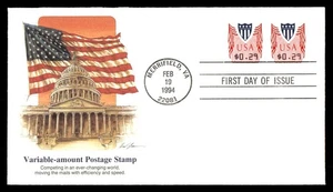 Mayfairstamps US FDC 1994 Stars and Stripes Shield Variable Amount First Day Cov - Picture 1 of 2