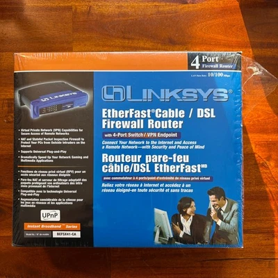 Linksys EtherFast BEFSX41-CA 4-Port Cable/DSL Firewall Router VPN Endpoint NEW - Image 1 of 4