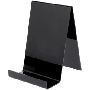 Caballete trasero plano acrílico negro Plymor con repisa de caja de 3,5", 12,5" H x 8" W x 9" D - Imagen 1 de 1
