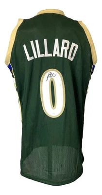 Damian Lillard Milwaukee Signed Green Basketball Jersey JSA - Image 1 of 4