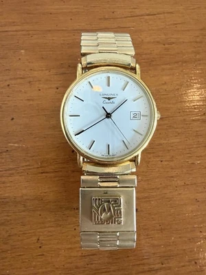 Reloj Longines Vintage Cuarzo Dorado Motorola 30 Años Servicio Premio Estuche Grabado Foto 1 de 4