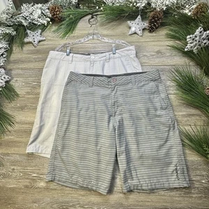 O'Neill Shorts Men's Size 36 Chino Lot Of 2 Shorts 2PC Gray Striped Two Piece - Picture 1 of 13