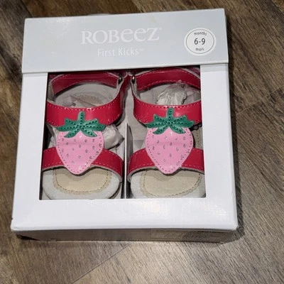 Sandalias ROBEEZ Rosa Rojo Fresa First Kicks Charol Talla 6-9 Meses Foto 1 de 3