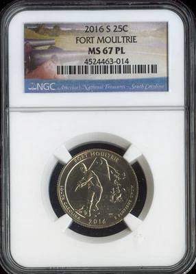 2016-S Fort Moultrie Quarter NGC MS67 PL Holiday Sale 🎁 - Image 1 of 2