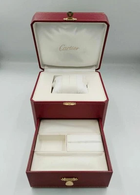 Authentic Cartier Watch Box COWA0045 PRESENTATION BOX Red Box Booklet USED - Image 1 of 4