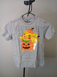 Pokemon Kids Size M Halloween Pikachu Gray T-Shirt - Picture 1 of 6