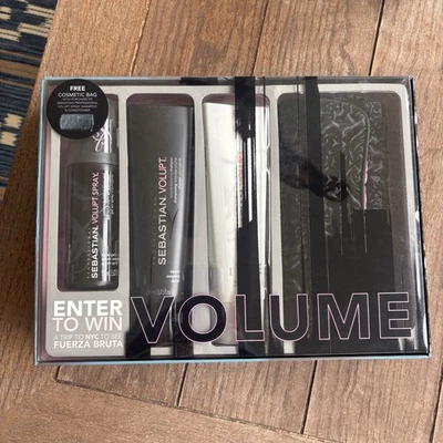 NEW! Sebastian Volupt Box Set Shampoo, Conditioner, Spray & Cosmetic Bag - Image 1 of 4