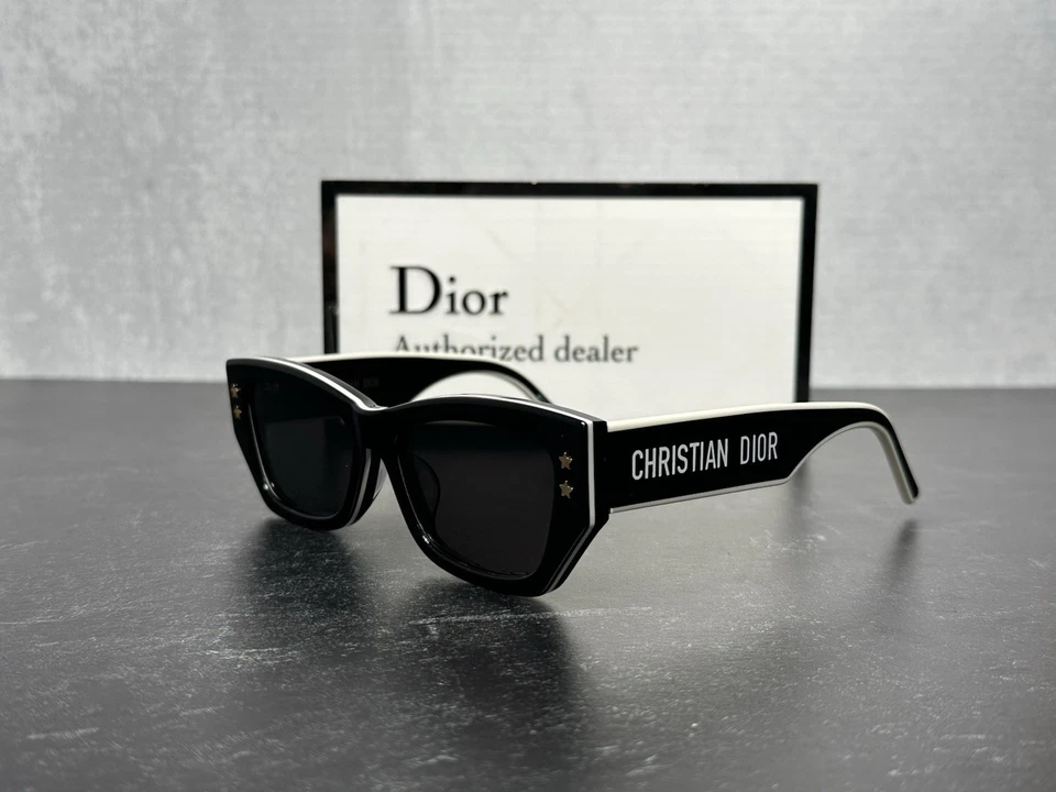 CHRISTIAN DIOR BLACK RECTANGLE SUNGLASSES DIORPACIFIC S2U 10A1 53MM! SHIPS TODAY - Image 1 of 4