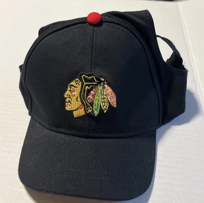 Sombrero para niños Chicago Blackhawks NHL - Niñas - Correa ajustable - De colección - Difícil de encontrar Foto 1 de 4