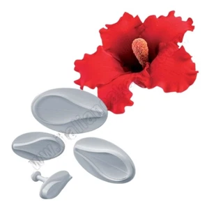 Set 4 Kolben Blume Ibiscus für Kuchen Design gehämmert | Auswurfform - Bild 1 von 4