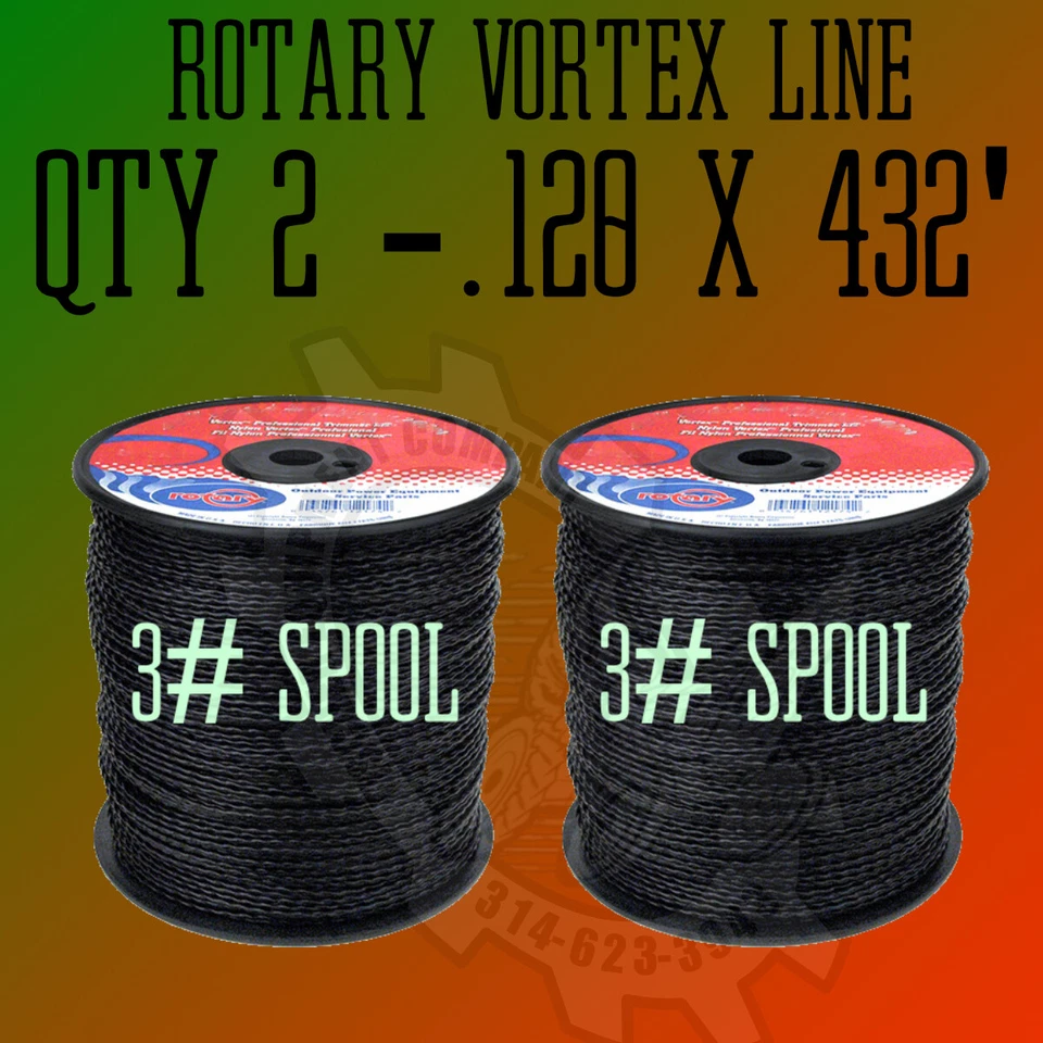 QTY 2 .120  VORTEX TRIMMER LINE 3# SPOOLS Commercial Grade USA 120 14519 MEDIUM - Image 1 of 1