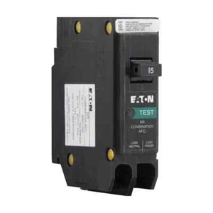 Eaton 15A 1-Pole Arc Fault Circuit Breaker, Pigtail Neutral, 120V, 10 kAIC - Picture 1 of 1