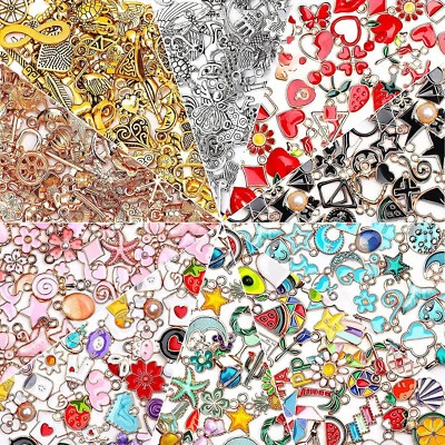 400 Pcs Random style Charms Bulk Assorted Gold Plated Enamel Pendants Earring - Image 1 of 4