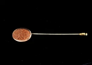 Antique Gold Filled GF Goldstone Victorian Oval Stick Pin 2.5” Pretty! - Picture 1 of 7