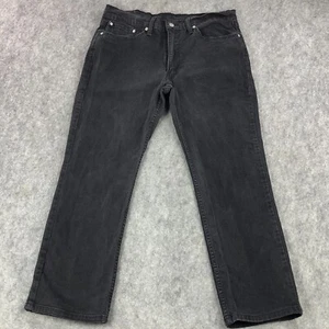 Levis Jeans Mens 36x30 (Actual 34x28) Black 514 Straight Mid Rise Stretch Faded - Picture 1 of 13