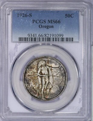 1926-S Oregon Half Dollar 50C PCGS MS66 - Handsomely Toned! - Image 1 of 4