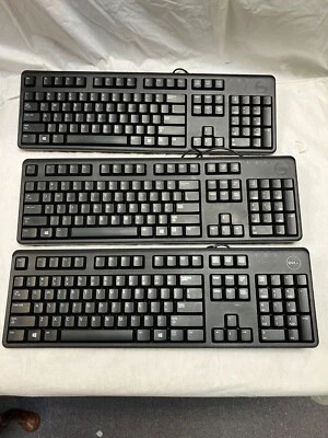 Lot of 3 Dell KB212-B Black Keyboards - Dell P/N 04G481 CN-04G481 Genuine - Image 1 of 4