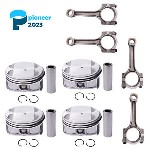 4x Pistons & Rings Connecting Rod Kit for Buick Verano Chevrolet Equinox 2.0L