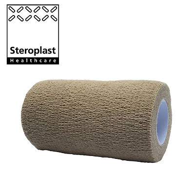 STEROPLAST COHESIVE SPORTS SELF ADHESIVE ATHLETIC SUPPORT BANDAGE STRAP TAPE 10CM BEIGE