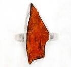 Natural Rough Carnelian 925 Sterling Silver Ring Jewelry Sz 6.5 K17-7