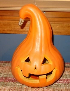 Vintage Kunststoff Schaum Blasform Halloween Kürbis Kürbis Jack-O-Laterne beleuchtet Dekor - Bild 1 von 7
