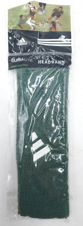Adidas Climalite Diadema Terry Verde Bordado Logo Elástico Algodón/Nylon Foto 1 de 4