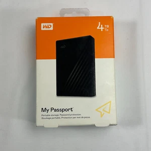 WD WDBPKJ0040BBK-WESN My Passport 4TB External Hard Drive - Black - Afbeelding 1 van 1