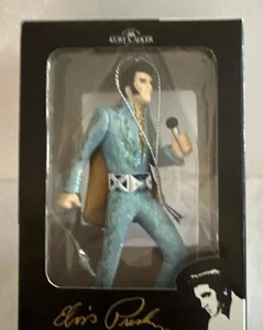 Mono Kurt S Adler Elvis Presley con Azul Claro - Adorno de Navidad de resina - Imagen 1 de 3